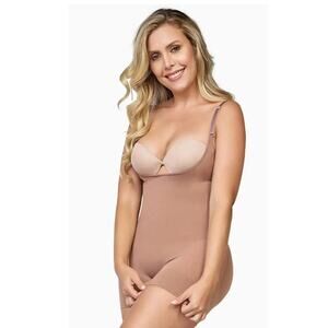 Brand New Curveez Women's Large Coca Brown Second Skin Hip Hugger Bodysuit